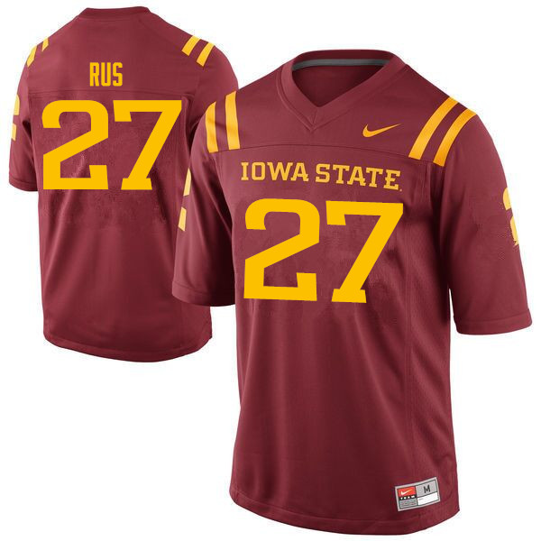 Men #27 Jared Rus Iowa State Cyclones College Football Jerseys Sale-Cardinal